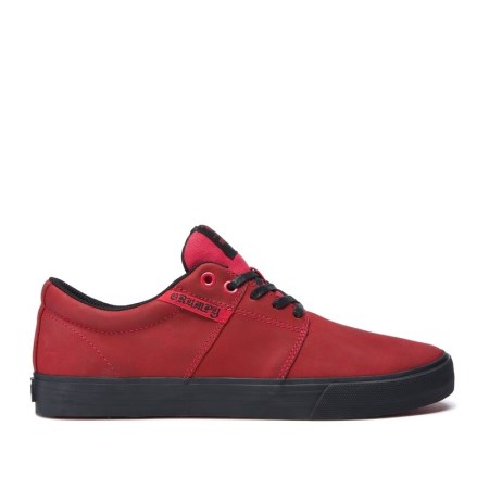 Supra Stacks II Vulc Mens Low Tops Shoes Red UK 51BLK